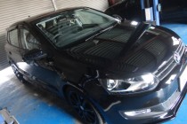 VW POLO ポロ 6R ガルビノ製リアハッチスポイラー、デフィ　ターボメーター取り付け