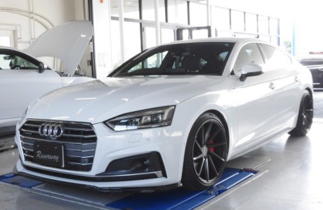 アウディ AUDI A5 B9(F5) スポーツバック ヘッドライトスモークプロテクションフィルム＆Ｈ＆Ｒスタビライザー＆034モータースポーツエンドリンク取り付け！！