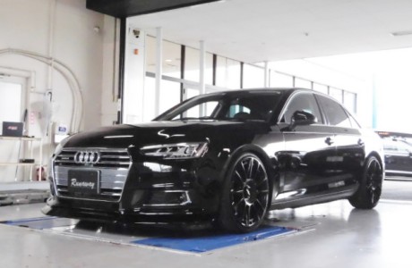 AUDI アウディ A4 B9 2.0TFSI QUATTRO AWEチューニング マフラー＆ CSR AUTO MOTIVE製フロントリップスポイラー取り付け！！