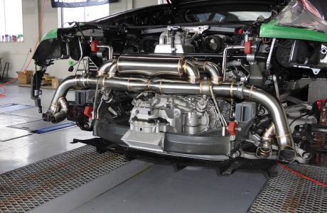 AUDI アウディ R8 4S V10クーペ VELTOR(ヴェルトール)製 エキゾーストバルブ付きマフラー取り付け！！